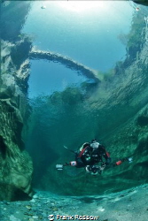 The romanian bridge at river Verzasca in Switzerland by Frank Rossow 